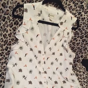 H&M sleeveless blouse 🌴cute print 🌴