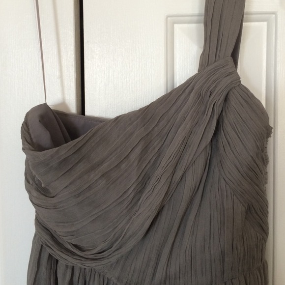 JCrew grey chiffon bridesmaid / cocktail dress - Picture 2 of 3