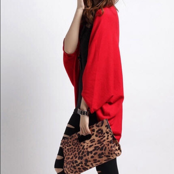 Red Batwing Cardigan - Picture 2 of 4