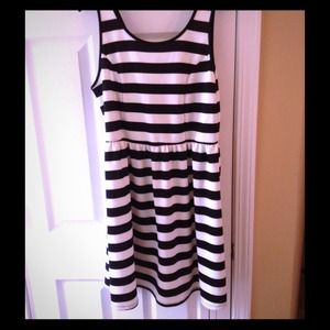 Black and white stripe skater dress