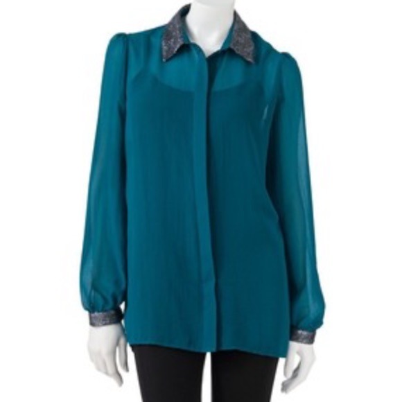 Apt9 beaded collar and wrist blouse.