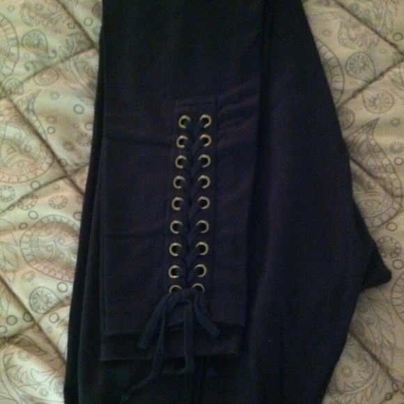 Leggings, Lace-Up , Black.