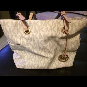 Michael Kors purse - Cream with brown MK design