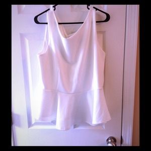 White peplum top