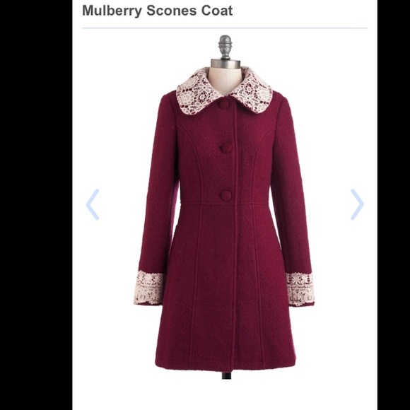 Mod cloth mulberry scones coat sz s/m never worn