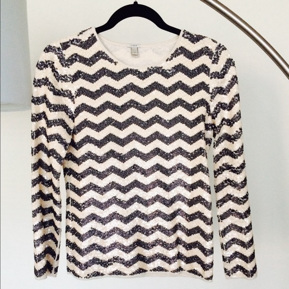 Jcrew zig zag sequin top