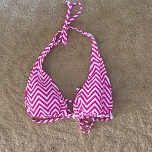Pink chevron swimsuit top