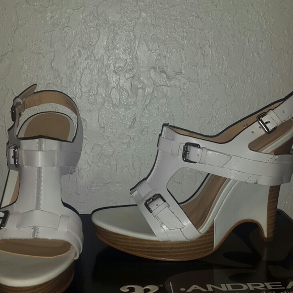 Andre white high heels
