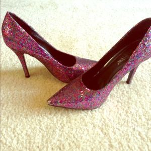 ****BUNDLED 👍👍Multi-colored Sparkle heels!