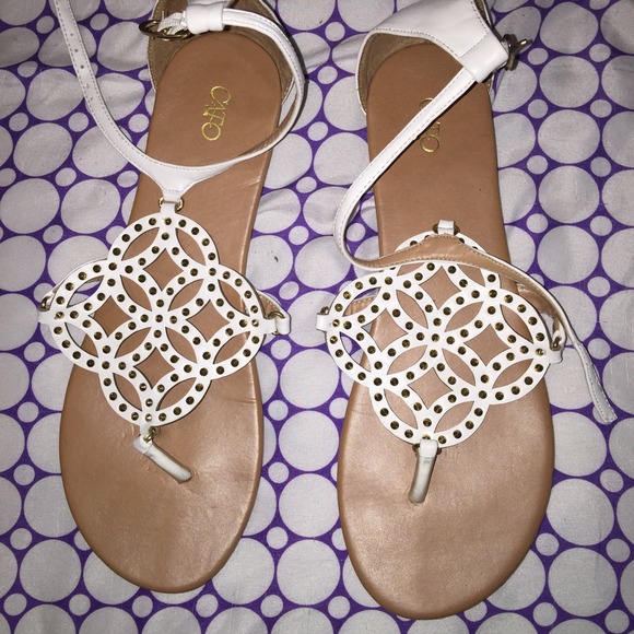 White and Gold Sandals
