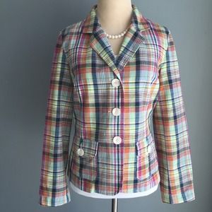 Talbots Madras Print Blazer