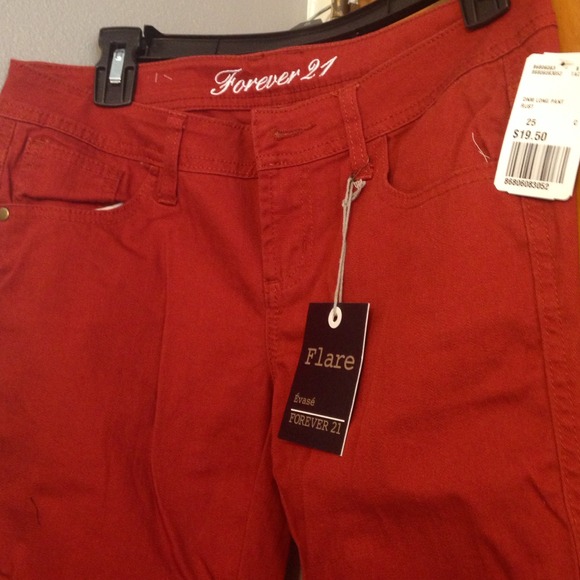 Forever 21 Denim Long Pant Rust Color - Picture 2 of 4