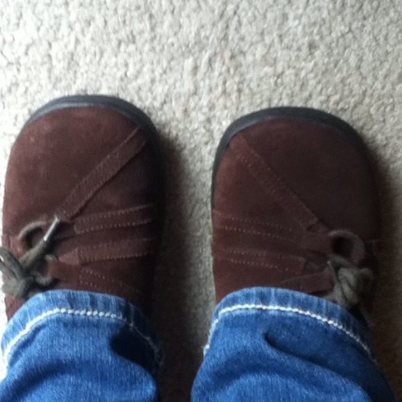 Brown rocket dog slip on shoe.