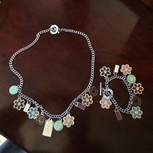 Coach inspired necklace and bracelet