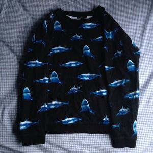 forever 21 shark patterned sweater