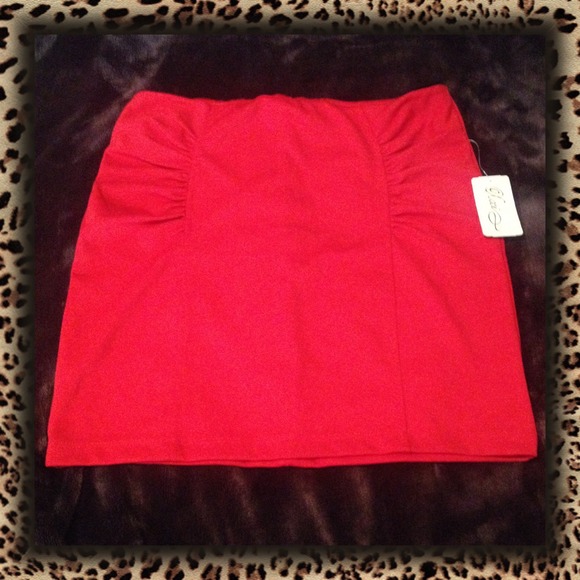 Short red skirt