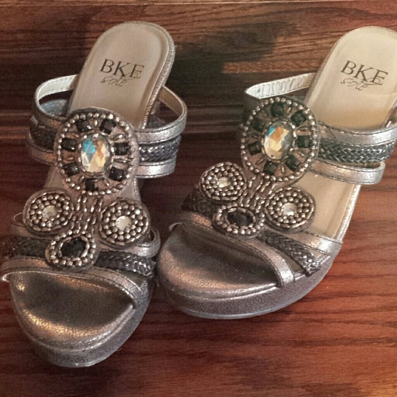 BKE sole jeweled wedges size 7.5 "Warrior"
