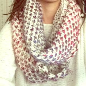 Multi colored infinity scarf