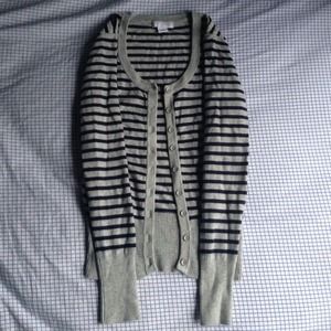 cotton on navy & grey striped cardigan