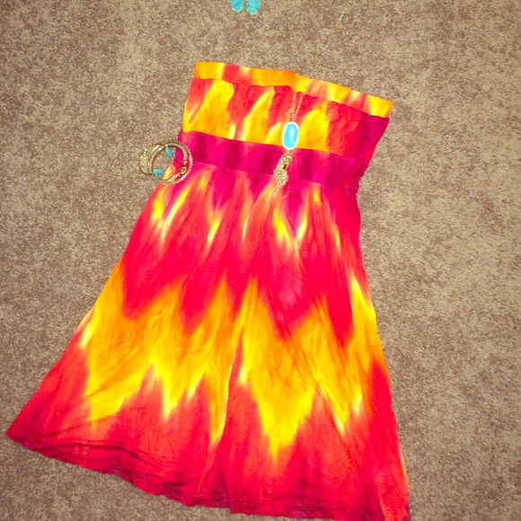 Day trip strapless summer dress/swimsuit cover up