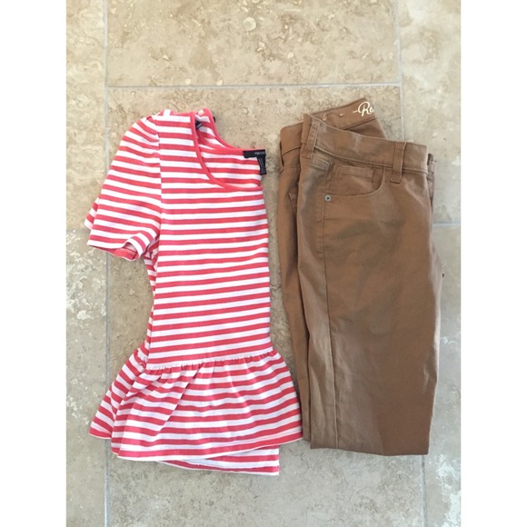 Watermelon Striped Peplum Top