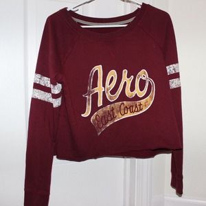 Aero Burgundy Cropped Sweater