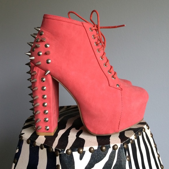 Boots - Coral Studded Booties.
