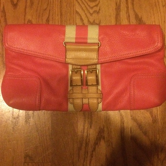 Pink leather Tommy Hilfiger summer clutch
