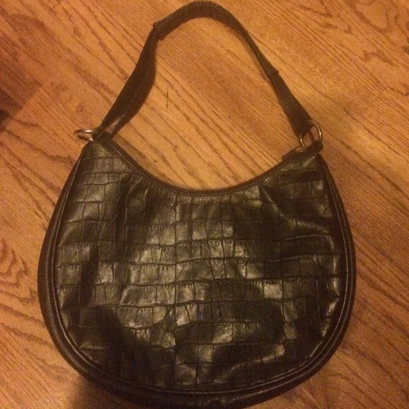 Brown Italian leather hobo handbag