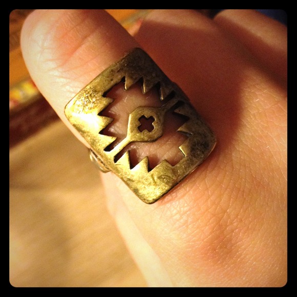 Geometric gold ring