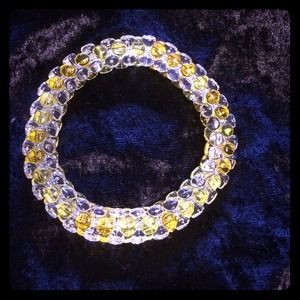 ($1) yellow & clear bracelet (stretchy)