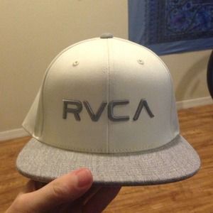 Grey and White RVCA SnapBack