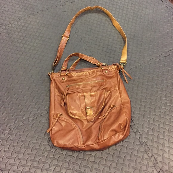 Brown Leather cross body/ handle bag