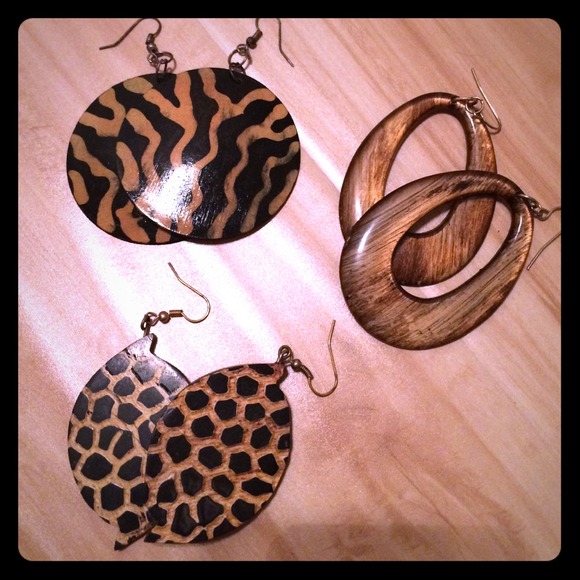 Set of three earrings