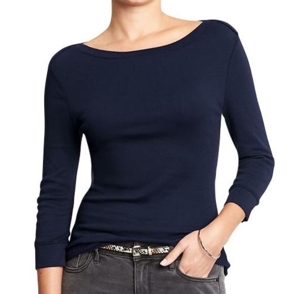 Old Navy Tops - SOLD Navy Basic Boatneck Tee