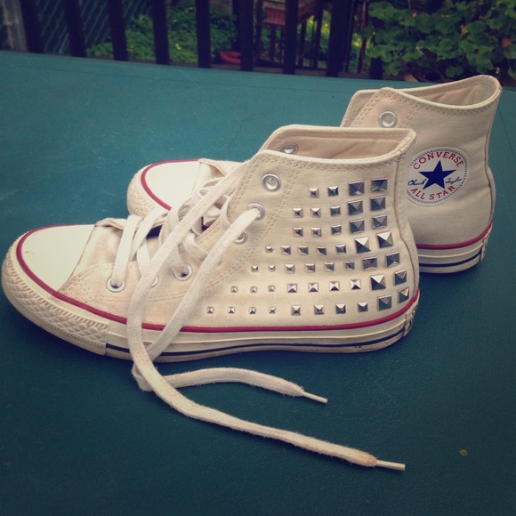 Cream studded High Tops