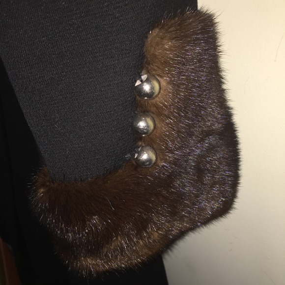 Custom-made wool coat w/Mink
