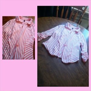 Pink striped cotton blazer