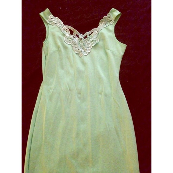 Mint green with embroidered design dress