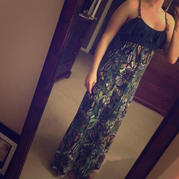 🔴sold🔴Navy Blue and Green Maxi Dress