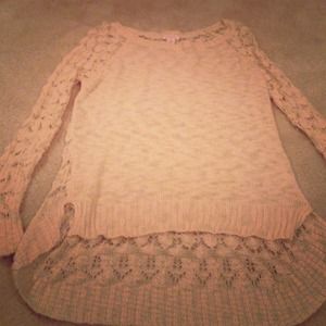 ***BUNDLED 👍👍Cream sweater with knitted arms and