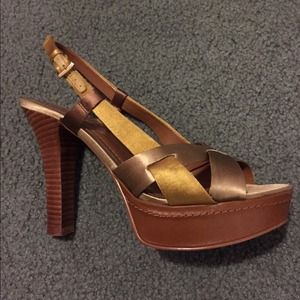 Nine West "Gold multi satin pumps"