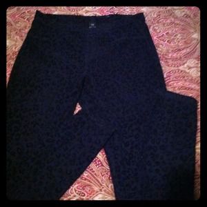 Navy Blue Textured Leggings