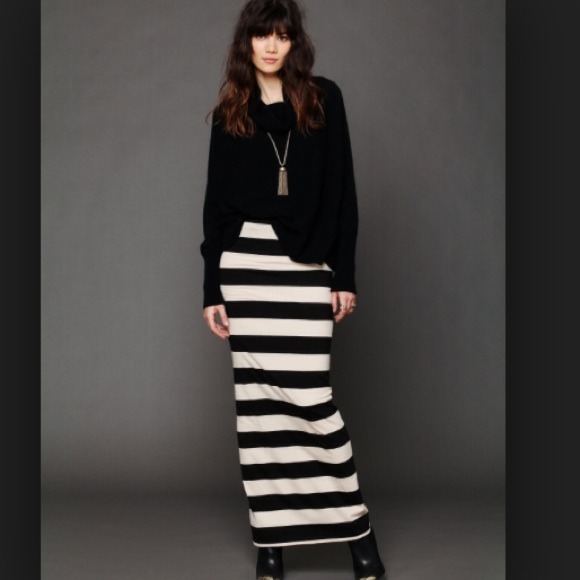 Free people beach rugby stripe column maxi skirt