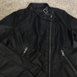 Faux Leather Jacket - black