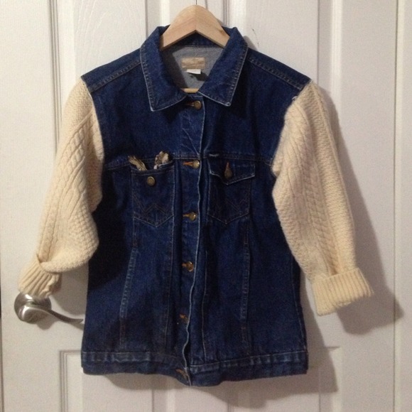 crochet denim jacket