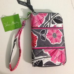 Vera Bradley "Cheery Blossoms" Zip-Around Wristlet