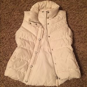 J•crew white/cream winter puffy vest