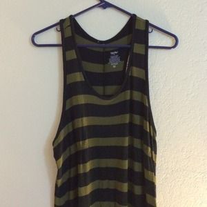 Army green/black striped maxi dress