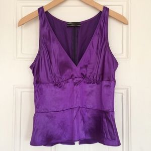 French purple satin peplum top.